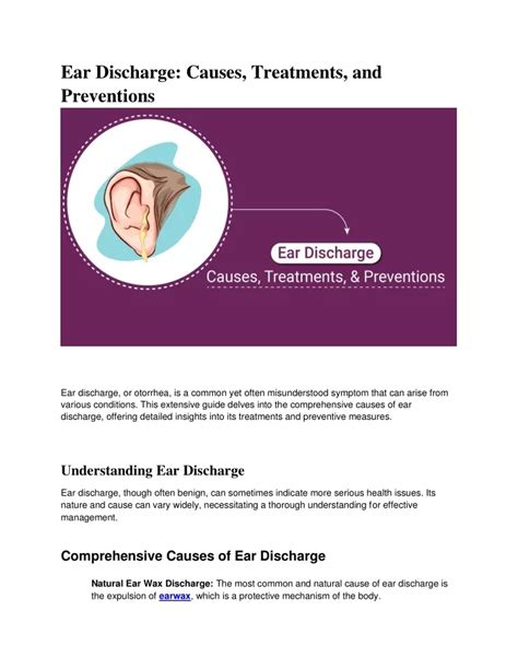 Ear Drainage: Causes and Treatment